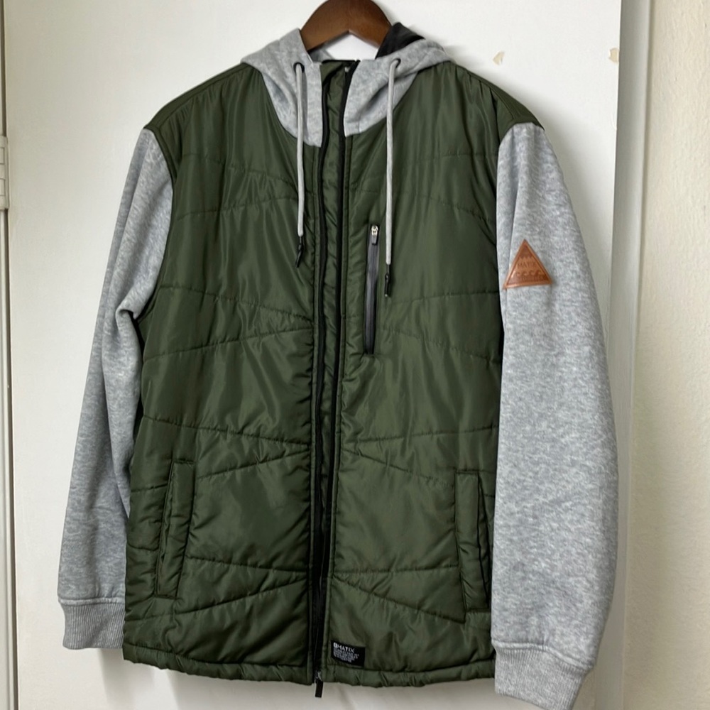 Matix Men’s Stylish Olive Puffer/Hoodie Snow Winter Jacket